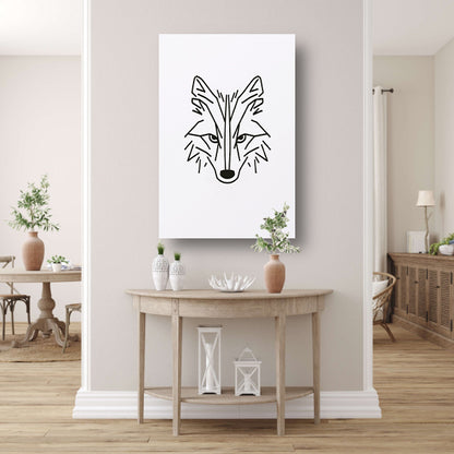 Minimalistische Abstracte Vos Line Art canvas