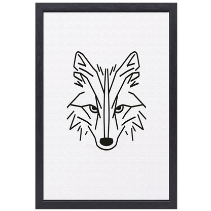 Minimalistische Abstracte Vos Line Art canvas met baklijst