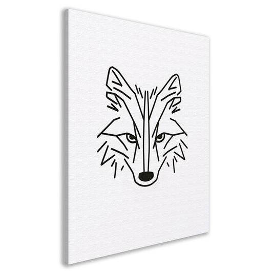 Minimalistische Abstracte Vos Line Art canvas