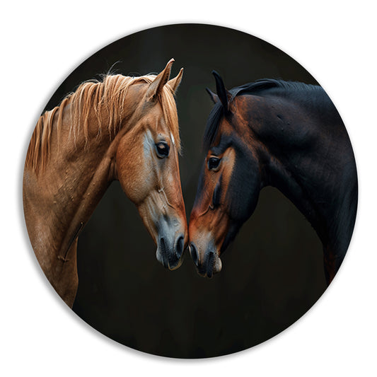 Twee paarden in donkere omgeving forex muurcirkel