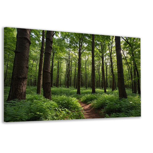 Prachtig groen bos op zonnige dag canvas
