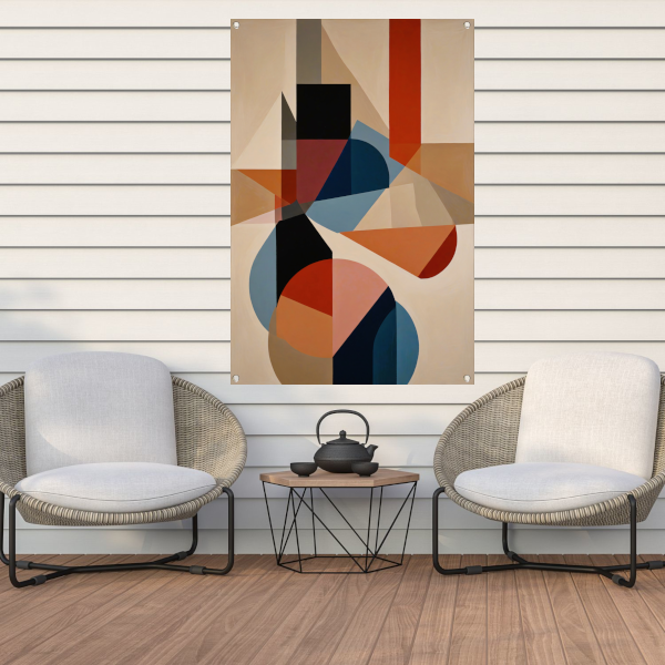 Geometrische Abstractie in Kleur en Vorm tuinposter