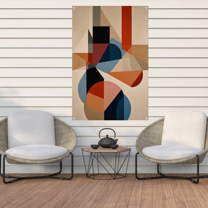 Geometrische Abstractie in Kleur en Vorm tuinposter