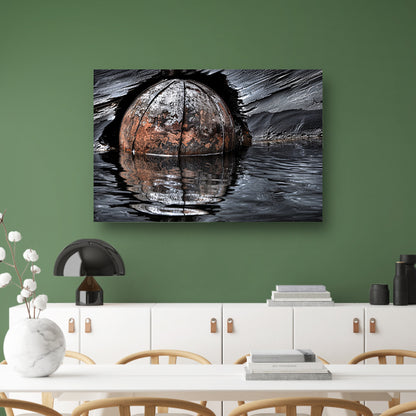 Verroeste kogel in reflecterend waterposter