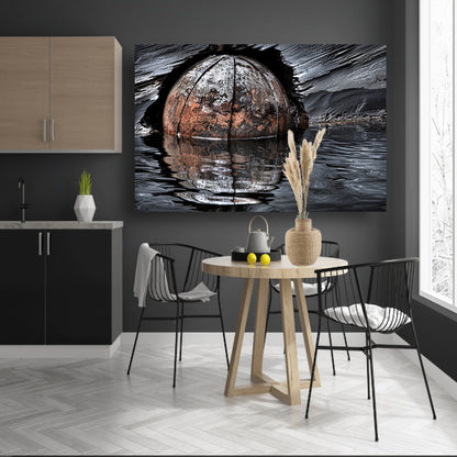 Verroeste kogel in reflecterend waterposter