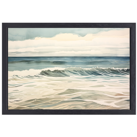 Schilderij van woeste golven op zee canvas met baklijst