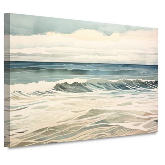 Schilderij van woeste golven op zee canvas