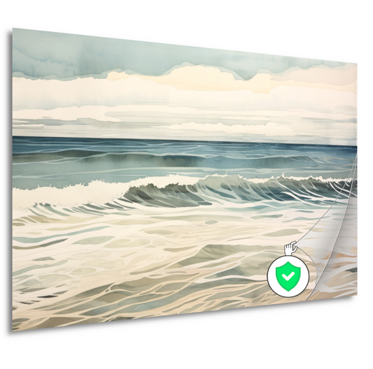 Schilderij van woeste golven op zee poster