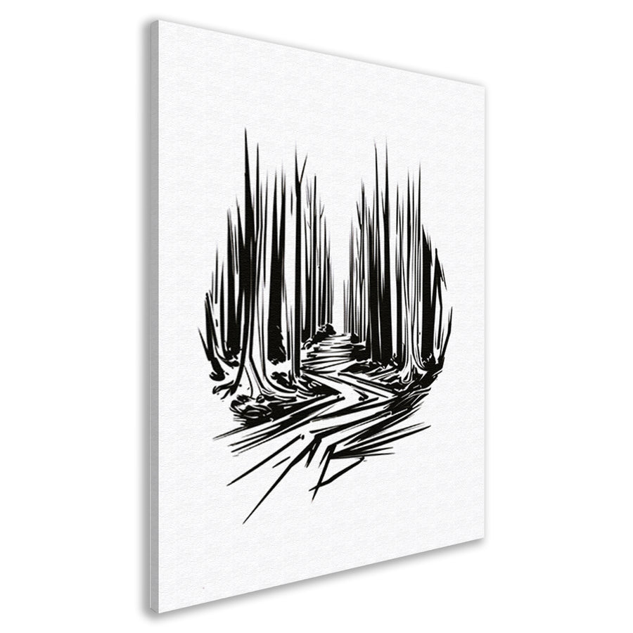 Zwart-wit lijnenspel op canvas canvas
