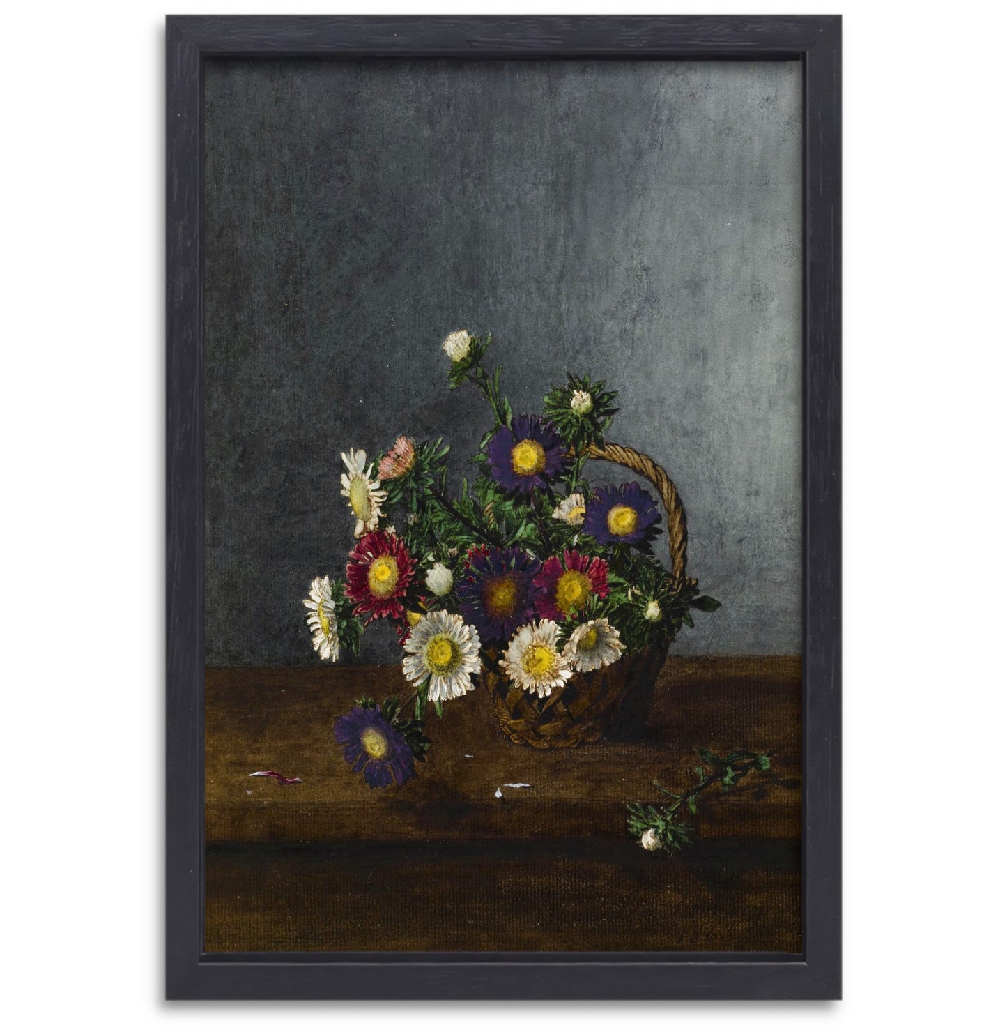 Mand met asters - Léon Bonvin canvas met baklijst