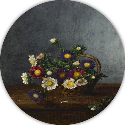 Mand met asters - Léon Bonvin aluminium muurcirkel
