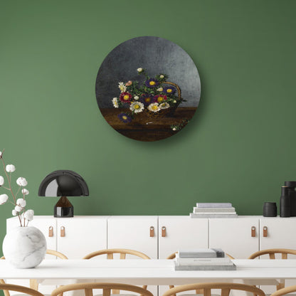 Mand met asters - Léon Bonvin aluminium muurcirkel