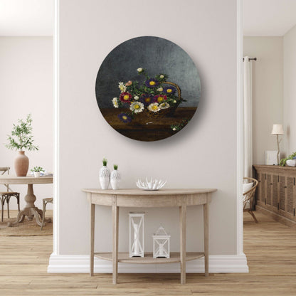 Mand met asters - Léon Bonvin aluminium muurcirkel