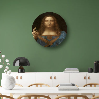 Salvator Mundi - Leonardo da Vinci aluminium muurcirkel