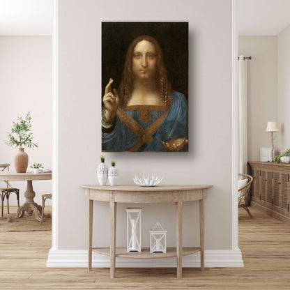Salvator Mundi - Leonardo da Vinci canvas met baklijst