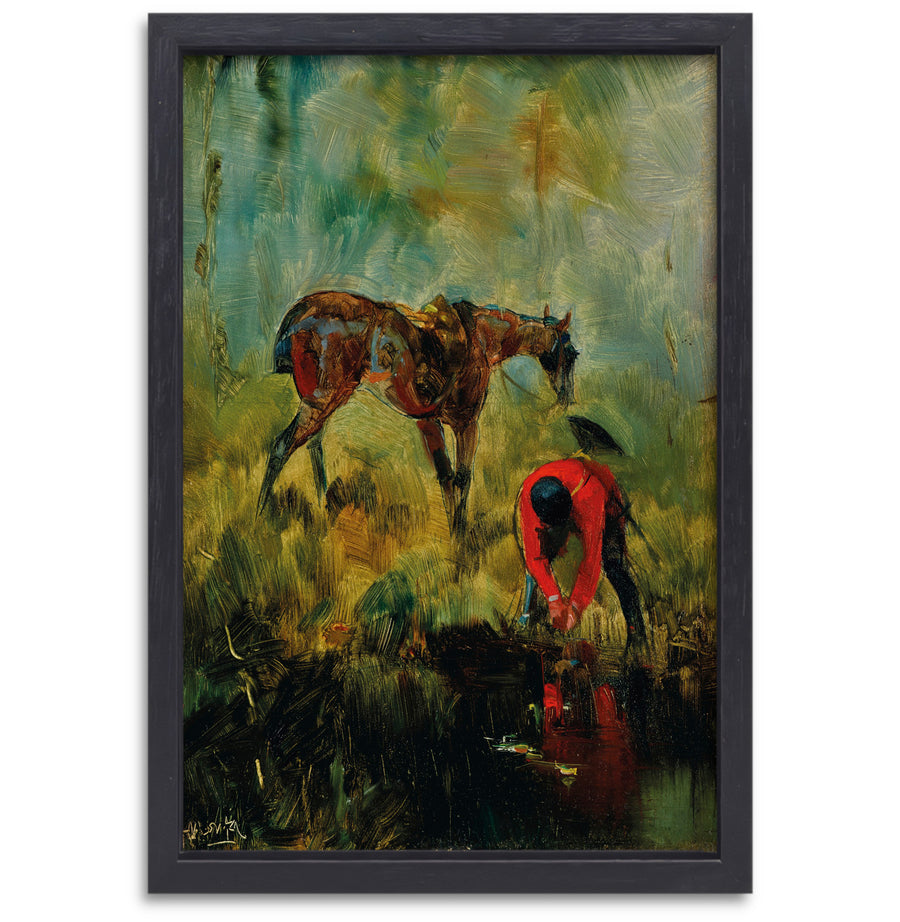 Jachtpaard met honden - Henri de Toulouse-Lautrec canvas met baklijst