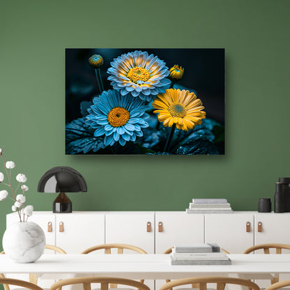 Levendige bloemen in kleurrijk contrast poster