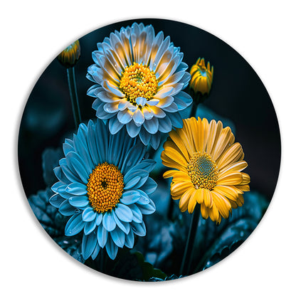 Levendige bloemen in kleurrijk contrast   forex muurcirkel