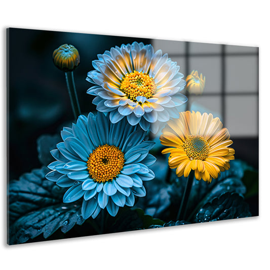 Levendige bloemen in kleurrijk contrast   acrylglas