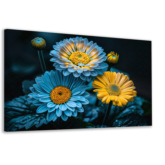 Levendige bloemen in kleurrijk contrast   canvas