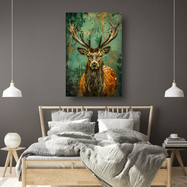 Hert met kleurrijke abstracte achtergrond poster