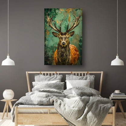 Hert met kleurrijke abstracte achtergrond poster