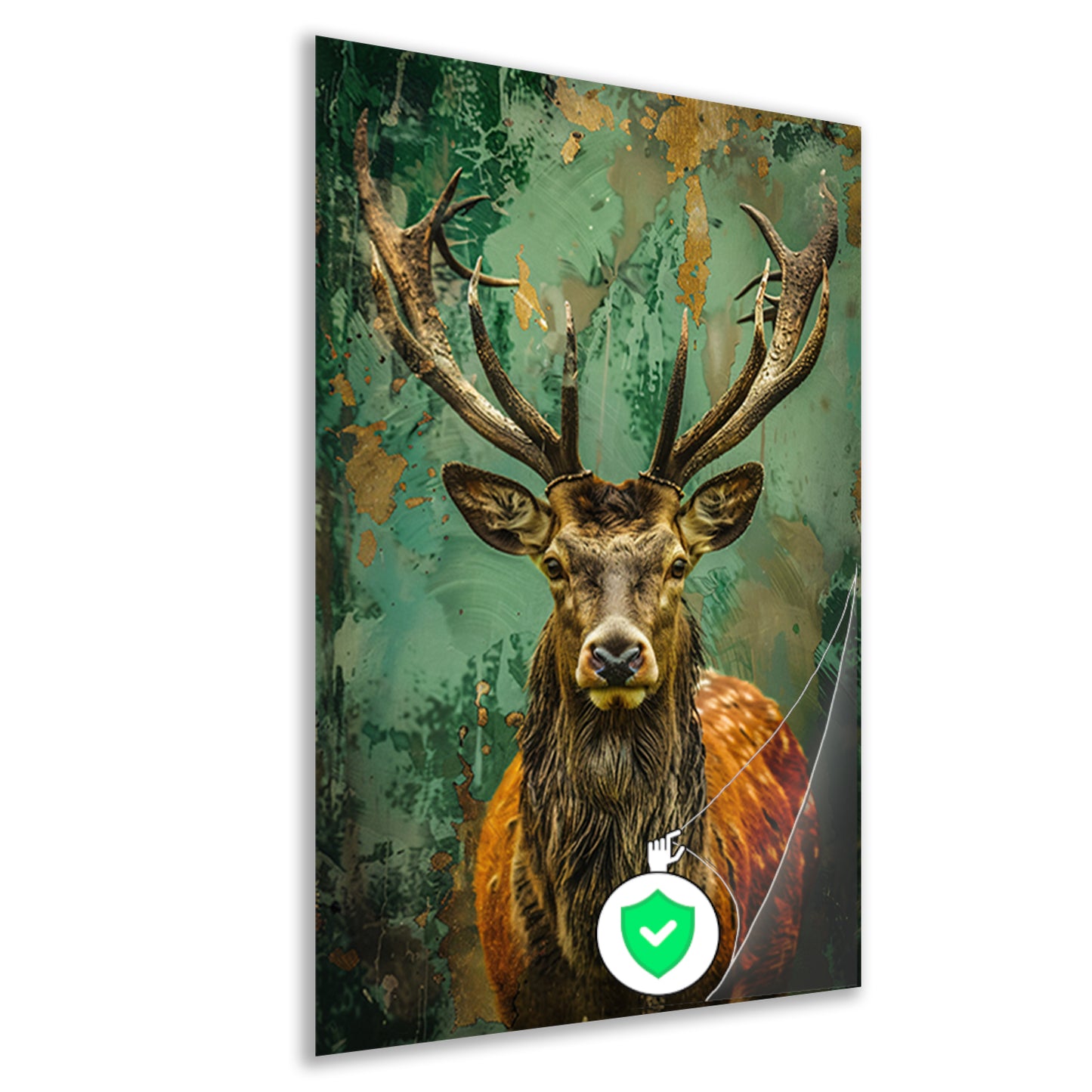 Hert met kleurrijke abstracte achtergrond poster