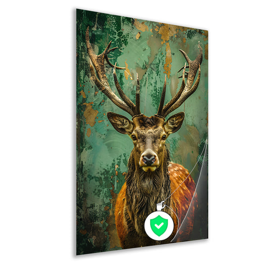 Hert met kleurrijke abstracte achtergrond poster