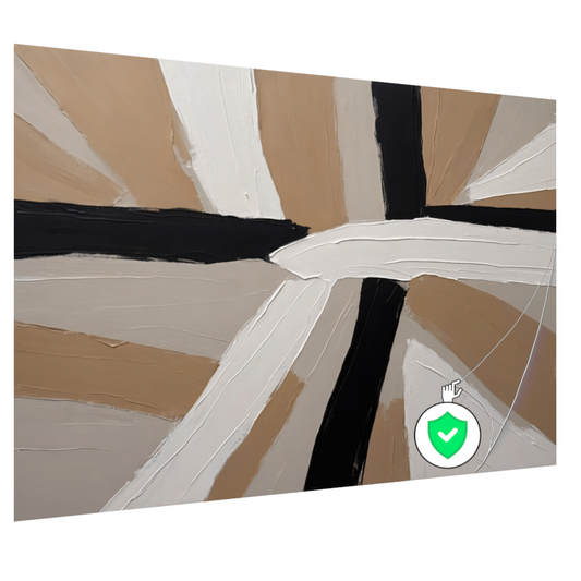 Abstracte Harmonie in Beige, Zwart en Wit poster