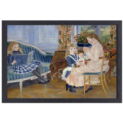Kindermiddag in Wargemont - Pierre-Auguste Renoir canvas met baklijst
