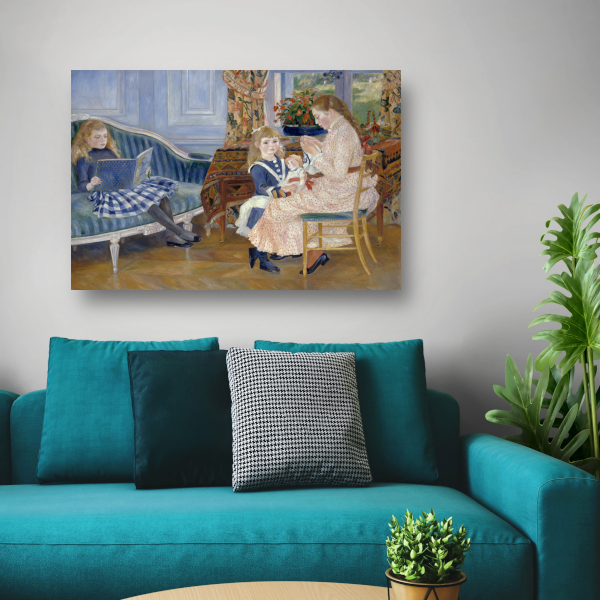 Kindermiddag in Wargemont - Pierre-Auguste Renoir canvas met baklijst