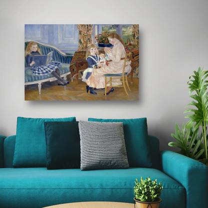 Kindermiddag in Wargemont - Pierre-Auguste Renoir canvas met baklijst