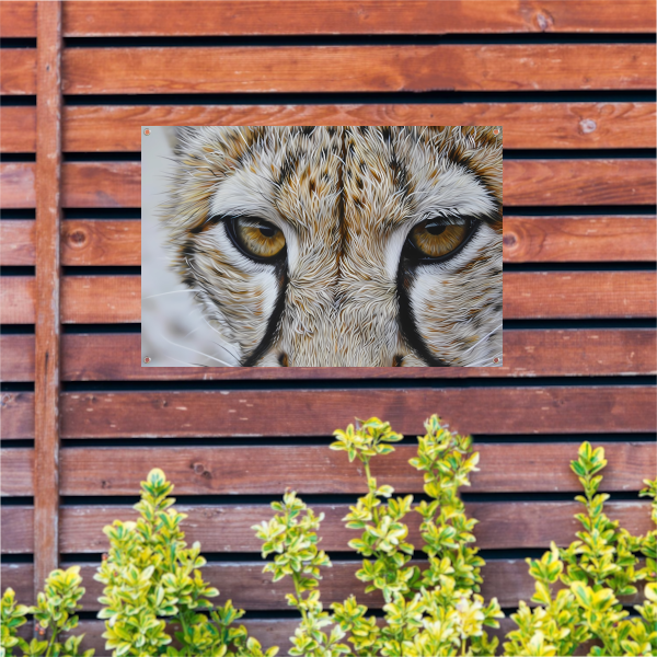 Intense close-up van een luipaard tuinposter