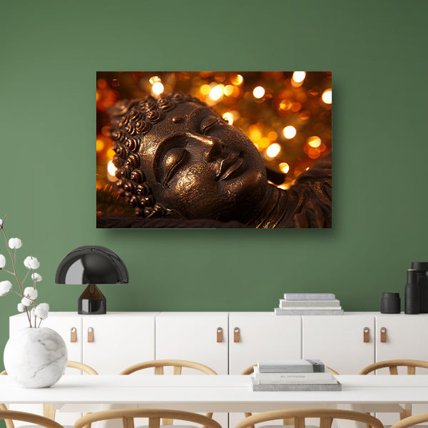 Serene Boeddha met gouden achtergrond acrylglas