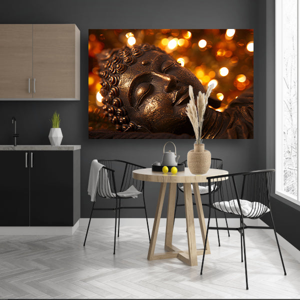 Serene Boeddha met gouden achtergrond acrylglas