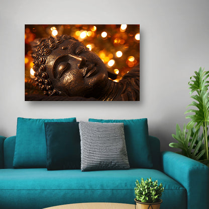 Serene Boeddha met gouden achtergrond acrylglas