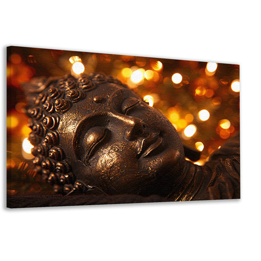 Serene Boeddha met gouden achtergrond canvas