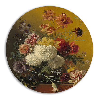 Stilleven met bloemen - Georgius Jacobus Johannes van Os aluminium muurcirkel