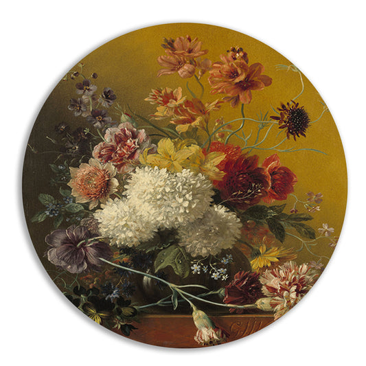 Stilleven met bloemen - Georgius Jacobus Johannes van Os aluminium muurcirkel