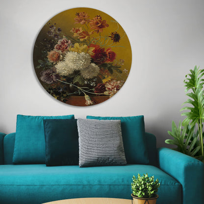 Stilleven met bloemen - Georgius Jacobus Johannes van Os aluminium muurcirkel