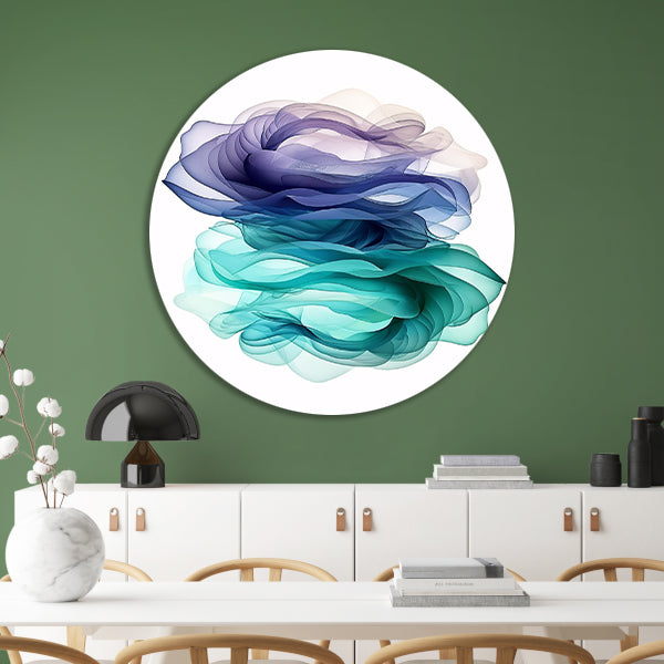 Abstracte kunst met levendige kleuren aluminium muurcirkel