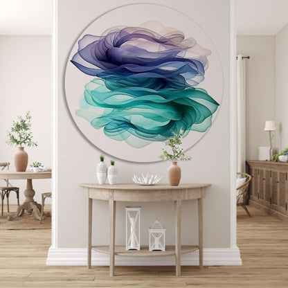 Abstracte kunst met levendige kleuren aluminium muurcirkel