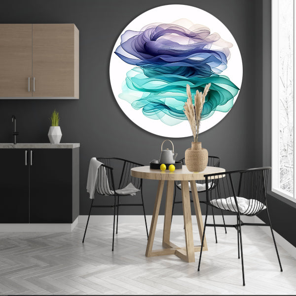 Abstracte kunst met levendige kleuren aluminium muurcirkel