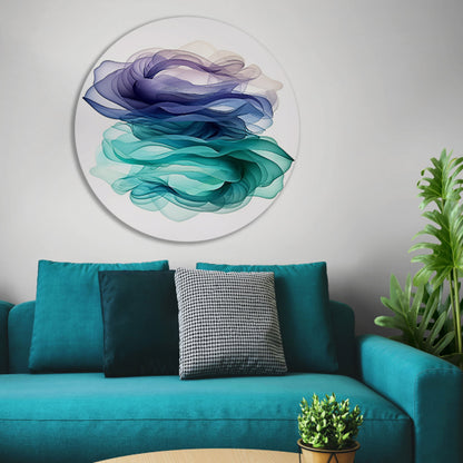 Abstracte kunst met levendige kleuren aluminium muurcirkel