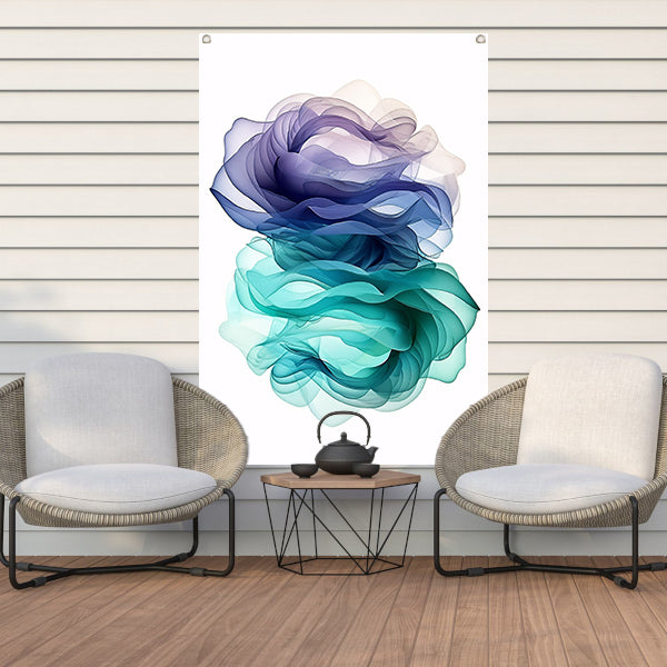 Abstracte kunst met levendige kleuren tuinposter