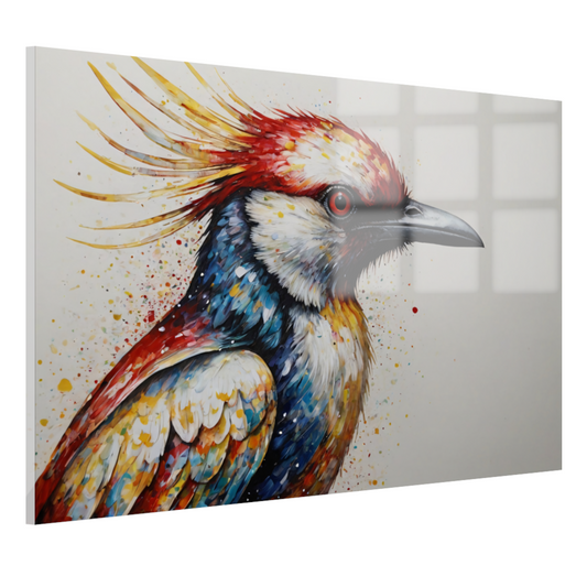 Kleurrijke Abstracte Vogel in Beweging acrylglas