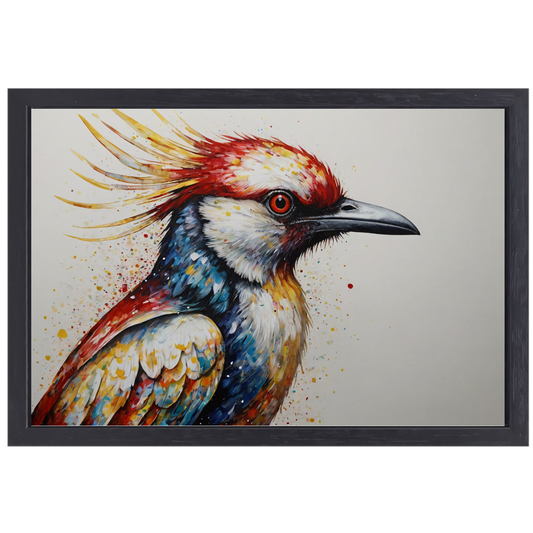 Kleurrijke Abstracte Vogel in Beweging canvas met baklijst