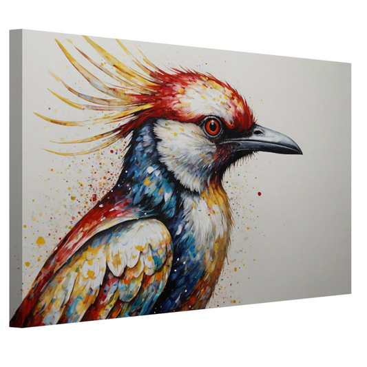 Kleurrijke Abstracte Vogel in Beweging canvas