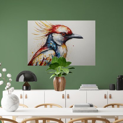 Kleurrijke Abstracte Vogel in Beweging poster