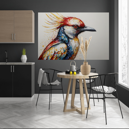 Kleurrijke Abstracte Vogel in Beweging poster